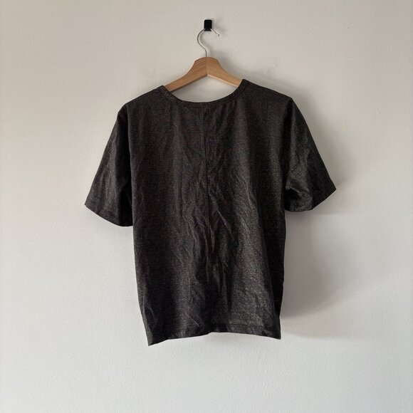 Lululemon Top Womens SZ 6 Black Gold Spark Crescent Tee Short Sleeve Gym Workout - Picture 10 of 13